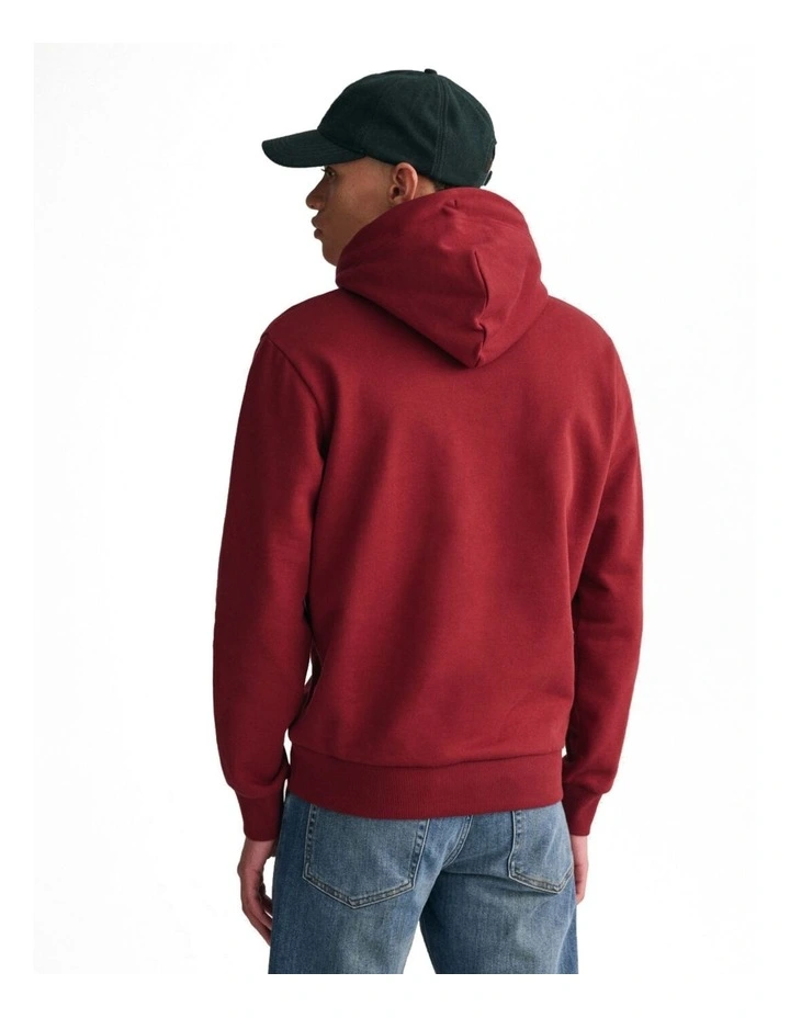 Tonal Archive Shield Hoodie in Plumped Red
