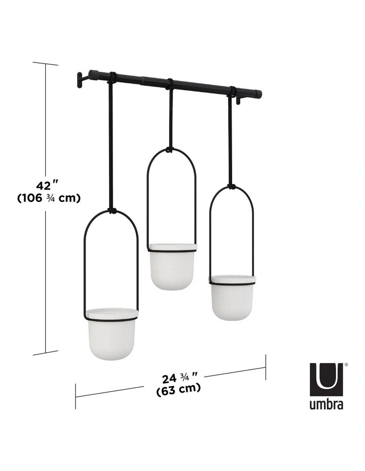 Triflora Hanging Planter 64x15x110cm in White