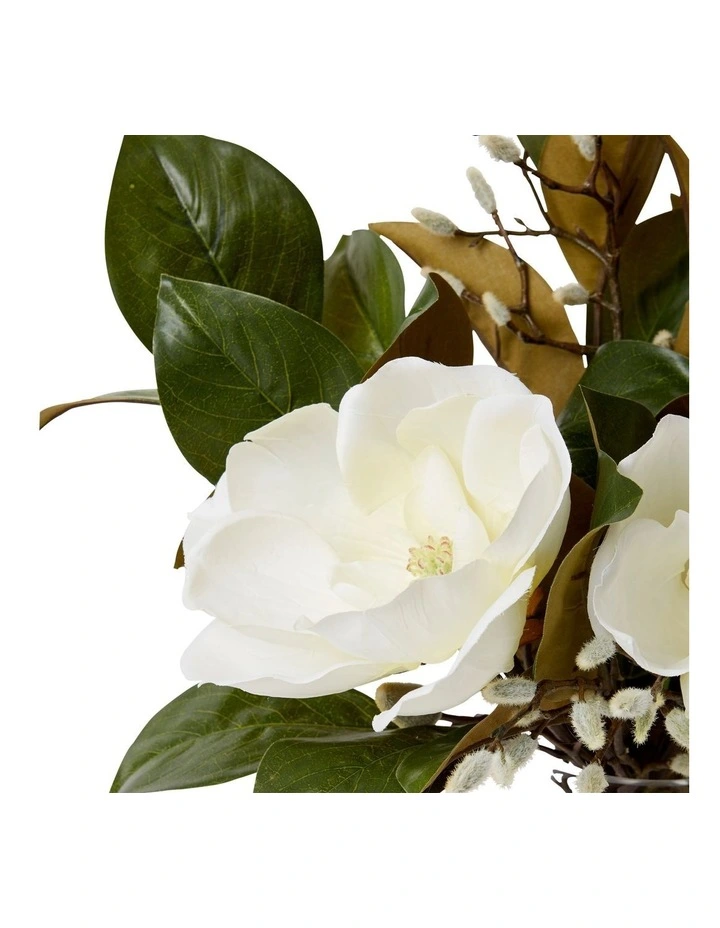 Magnolia Leaf Mix-Alma Vase in White