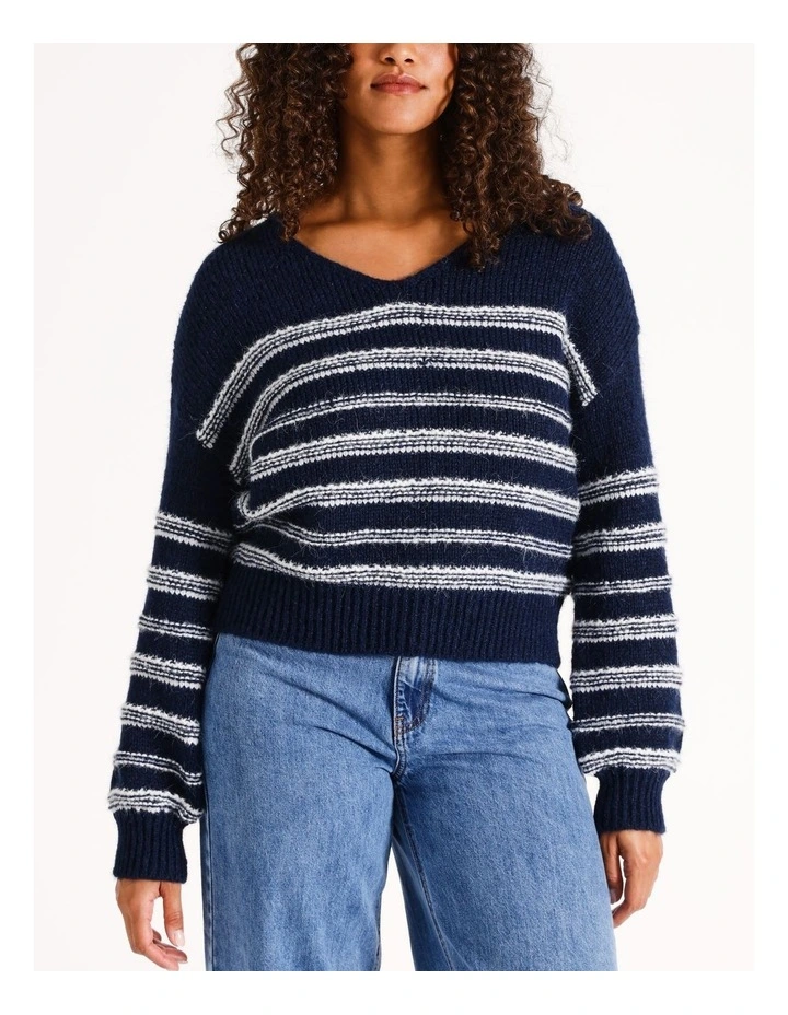 Kelli Stripe Knit in Navy Blazer