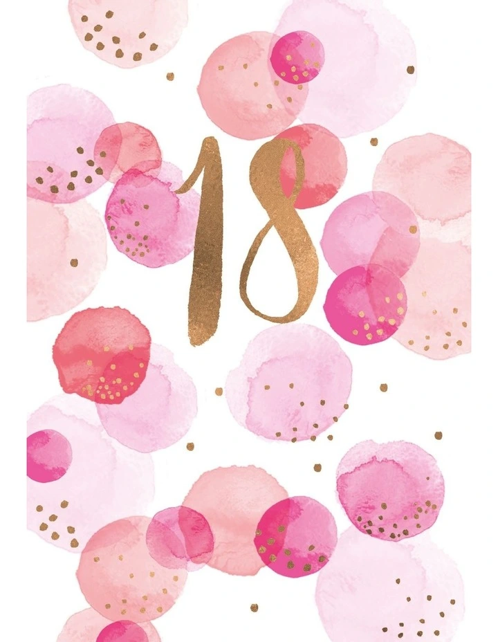 18th Birthday female card bubbles