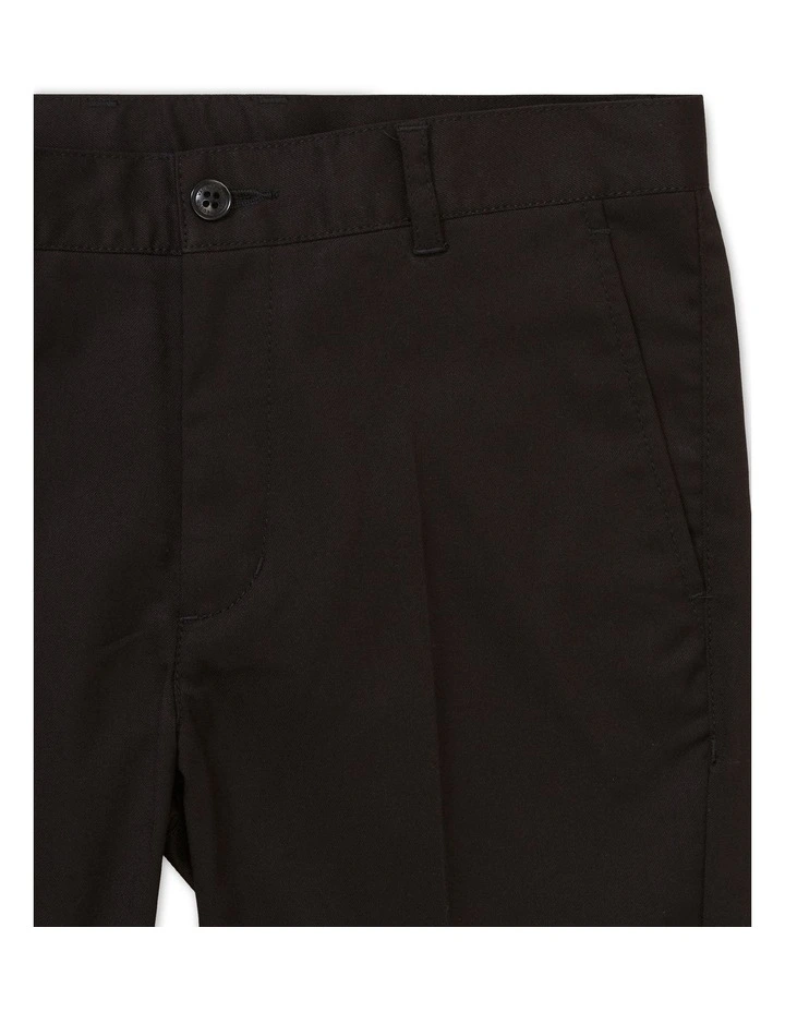 Junior Fit Plain Stretch Twill Suit Pant in Black