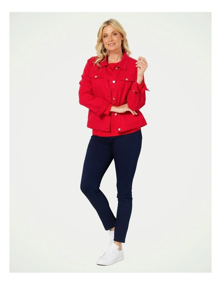 Collared Suzy Jacket in Red