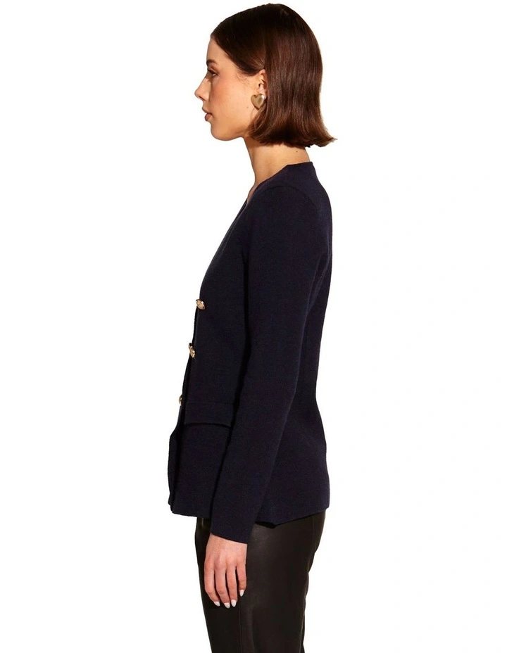 A Beverly Knit Blazer Cardigan in Black