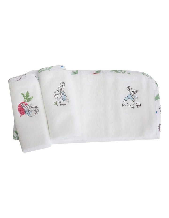 New Adventures of Peter Rabbit Face Washers 3 Pack in White