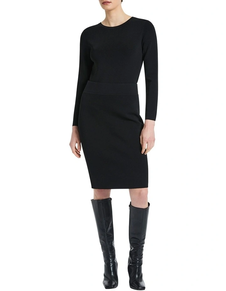 Amber Milano Pencil Skirt in Black