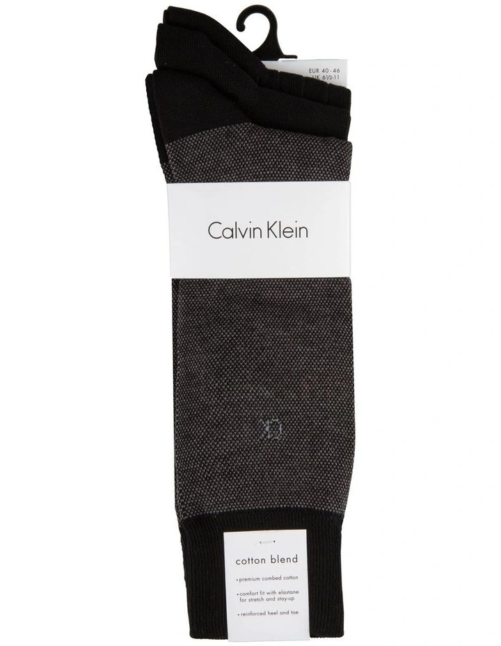 Barclay Birdseye Dress Socks 3 Pack in Black