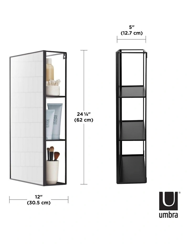 Cubiko Mirror 30x13x62cm in Black