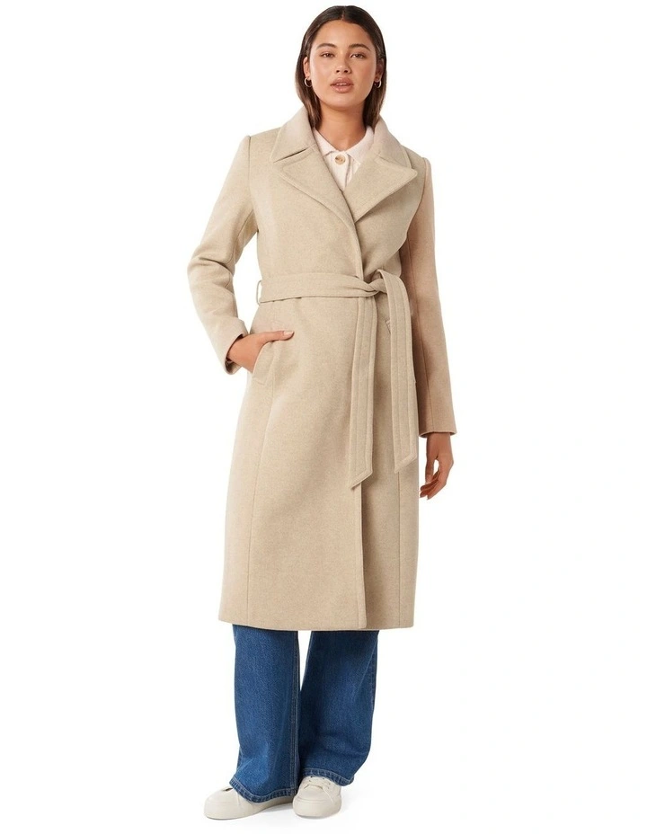 Polly Wrap Coat in Cream