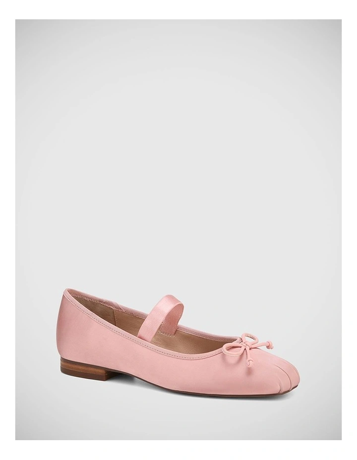 Alta Recycled Satin Flat Ballet in Blush