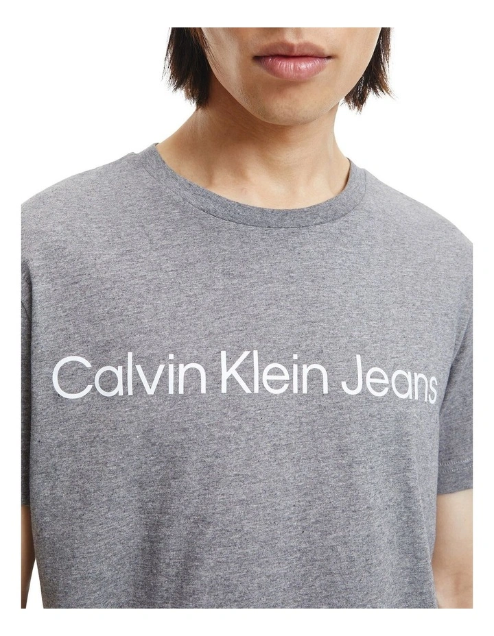 Core Institutional Logo Tee in Mid Grey Heather