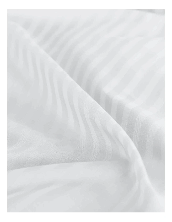 Damask 1200TC Cotton Sateen Sheet Set in White Queen