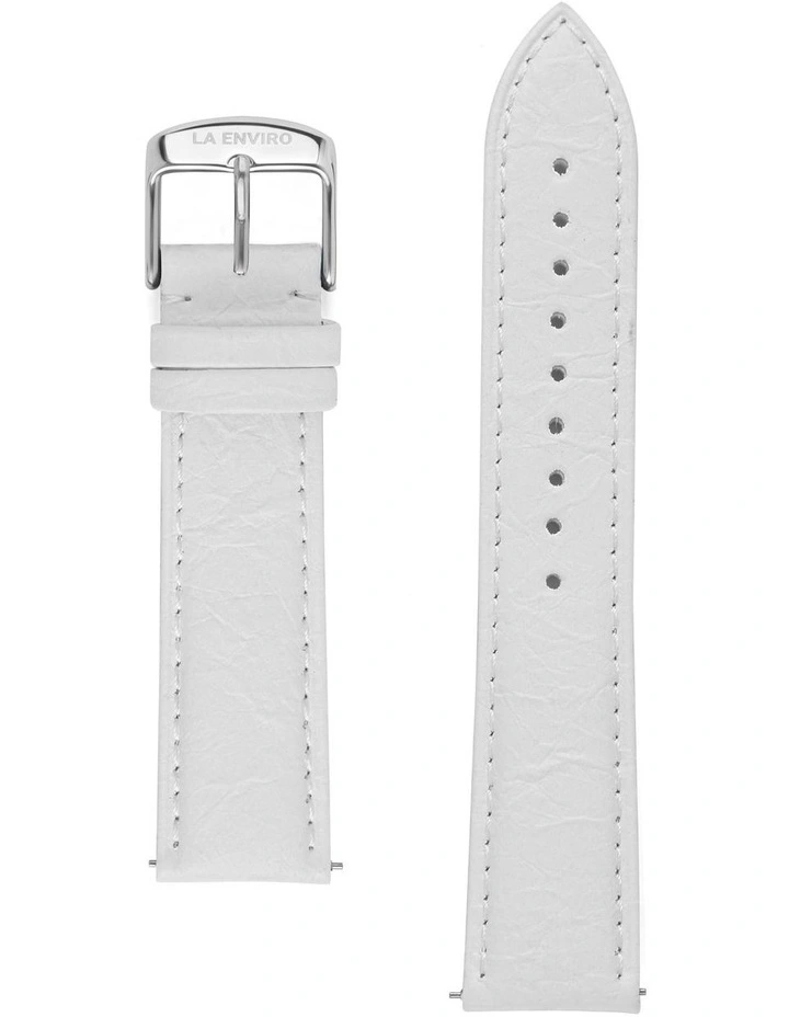 Pineapple Leather 20mm White/Silver Strap