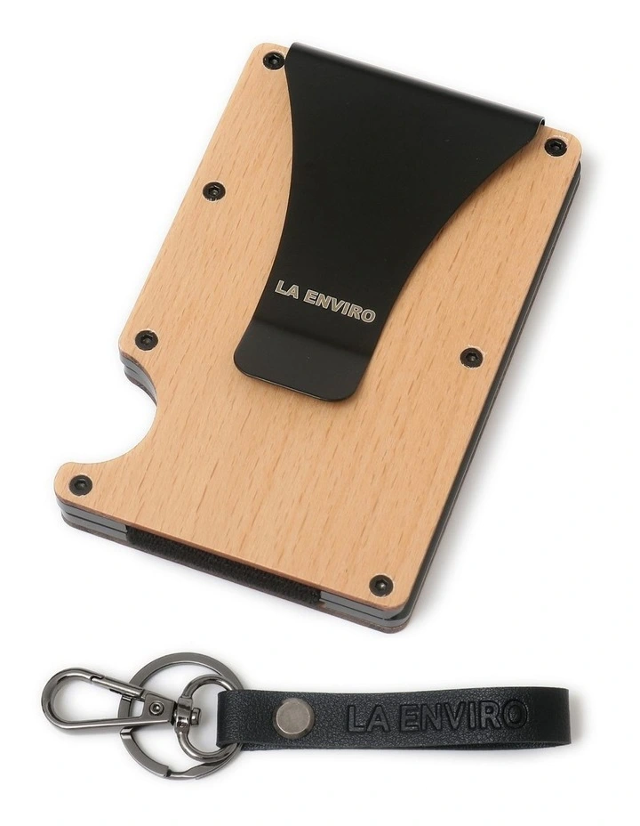 Wooden Minimalist Wallet in Ash