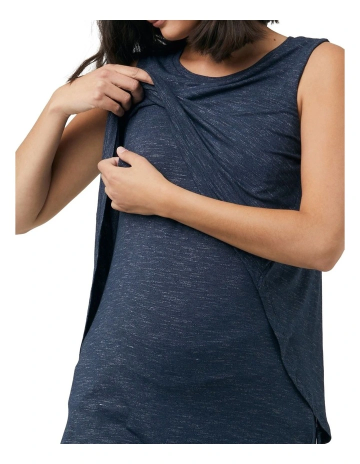 Summer Swing Back Nursing Tank in Denim Blue