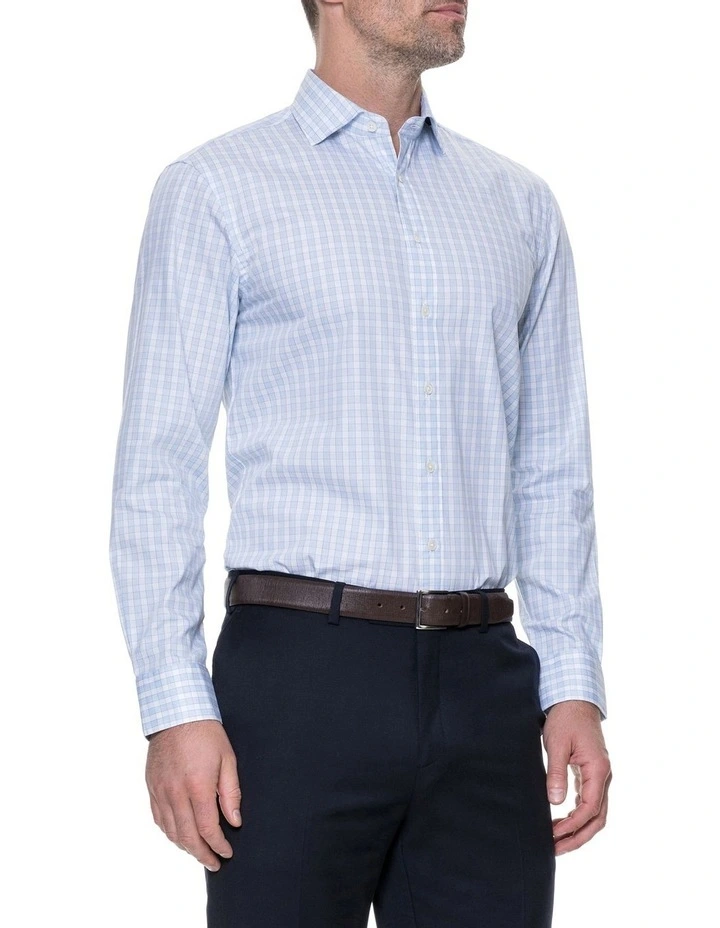 Brackley Long Sleeve Tailored Fit Shirt Sky