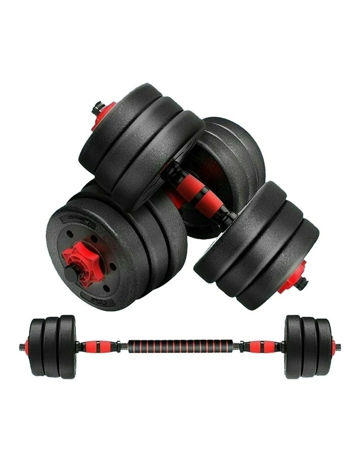 Adjustable Rubber Dumbbell 15kg in Black