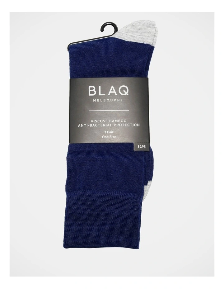 Plain Bamboo Heel & Toe Sock Blue