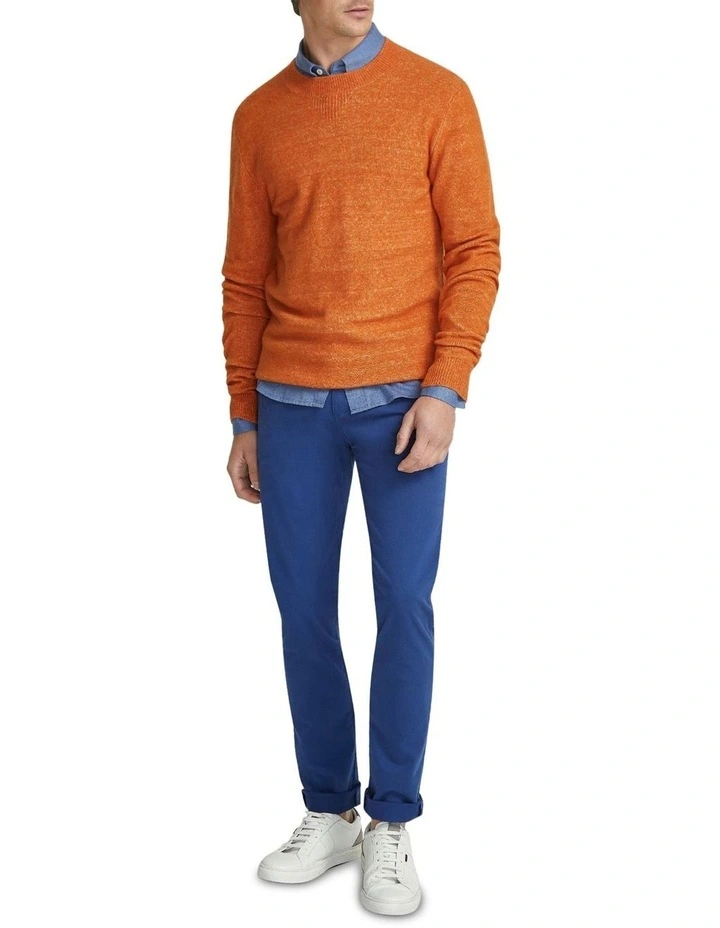 Arthur Crew Neck Knit Top in Orange