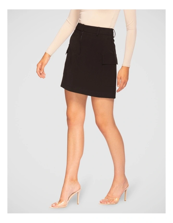 Niala Cargo Mini Skirt in Black