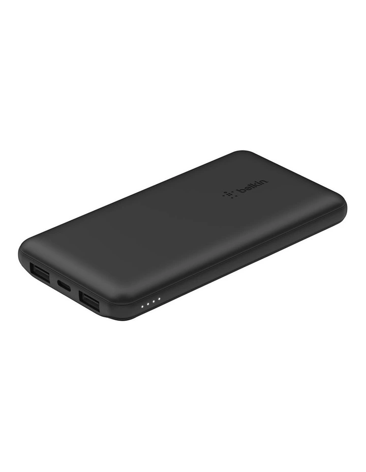 BOOST CHARGE 3-Port Power Bank 10K USB-A to USB-C Cable in Black