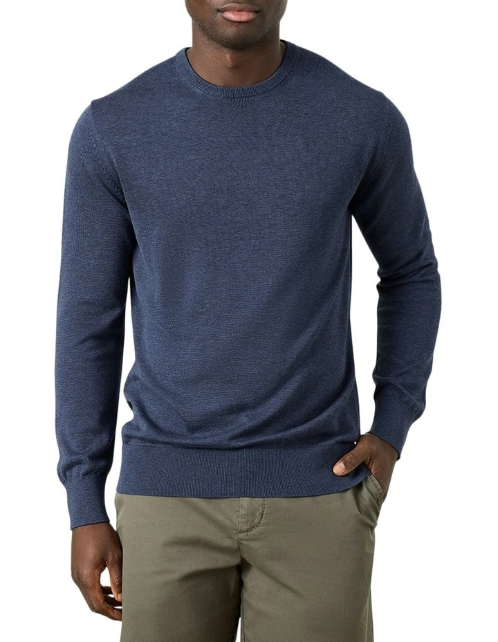 Barnett Crew Sweater in Denim