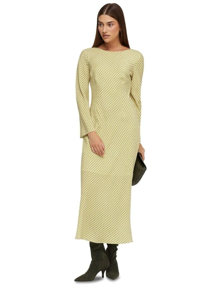 Camille Spot Print Dress in Olive
