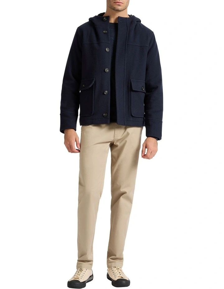Caleb Wool Blend Jacket in Navy