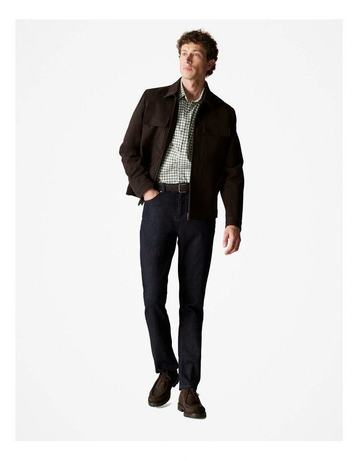 Tailored Fit Micro Tartan Check Shirt in Light Green
