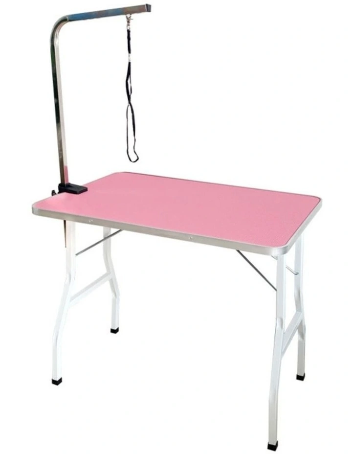 Pet Grooming Table 90cm Single Pole in Pink