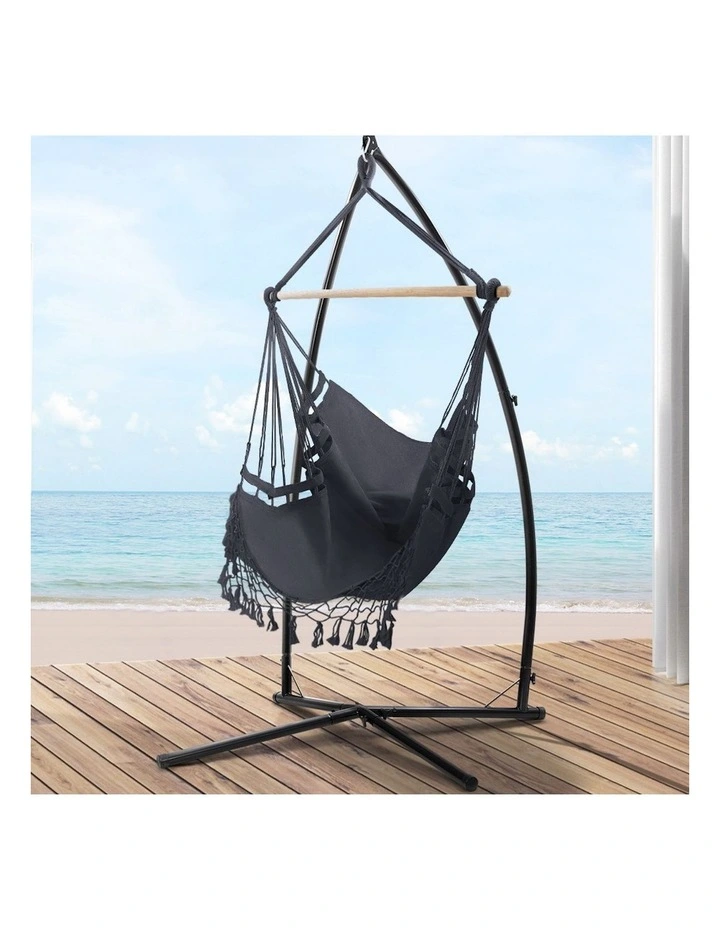 Hanging Hammock Chair Set in Grey
