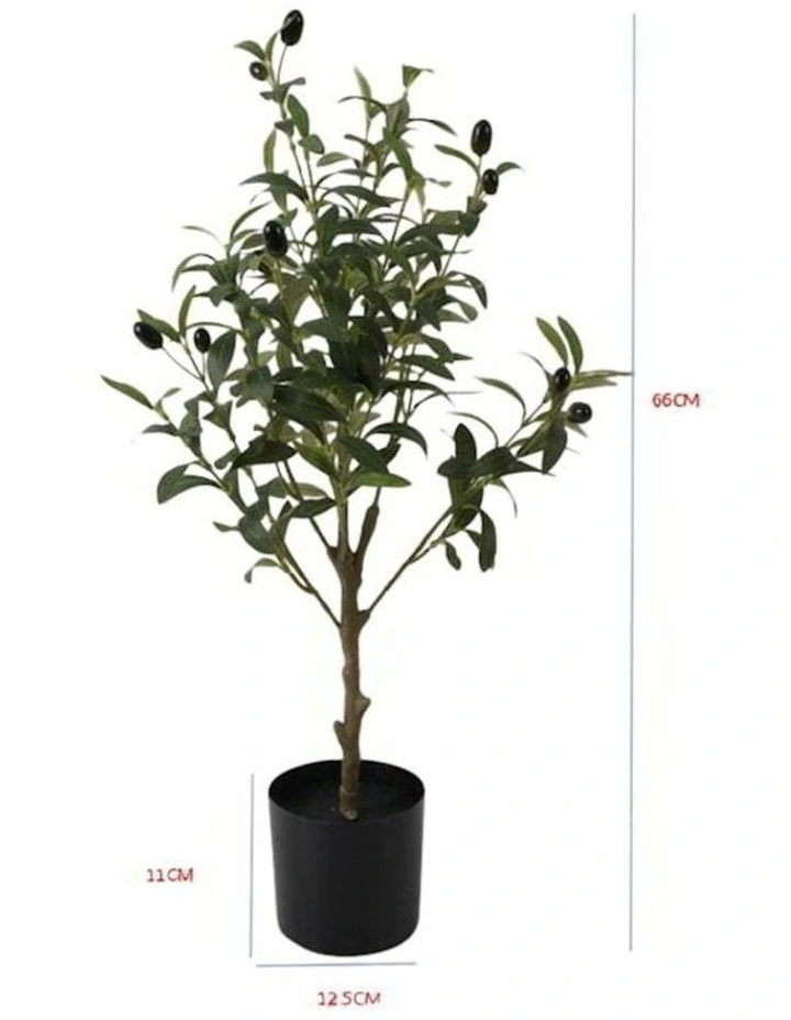 Artificial Olive Tree Pot Plant 60cm in Black