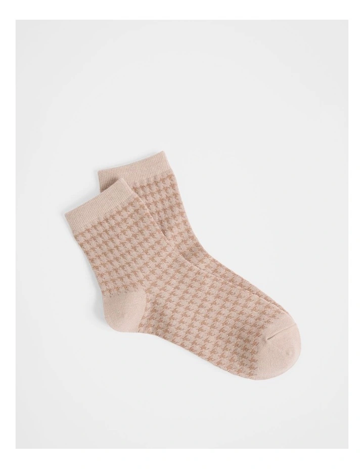 Puppytooth 3/4 Sock in Flax Marle