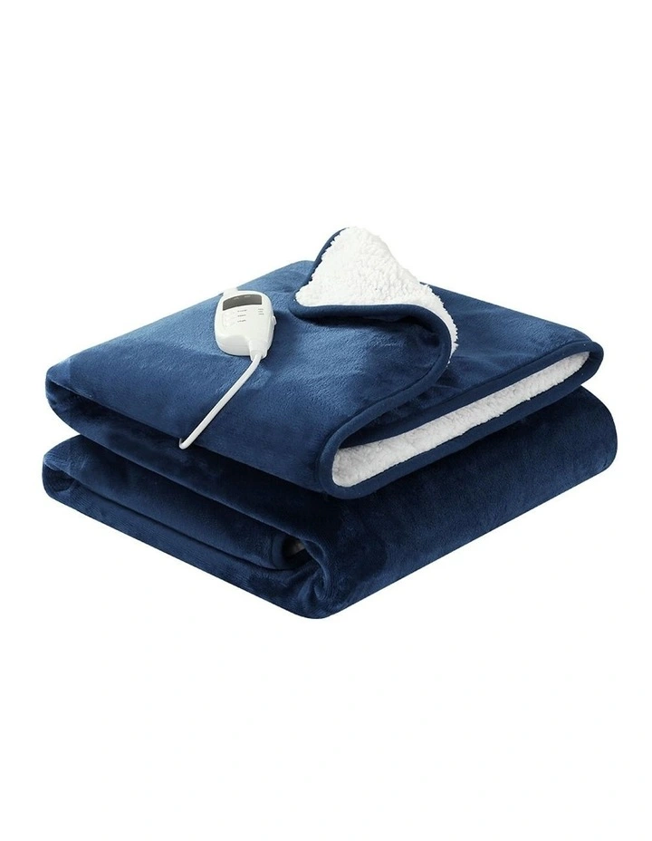 Heated Electric Throw Rug Blanket in Navy