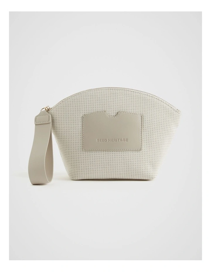 Pocket Detail Fabric Pouch in Oat
