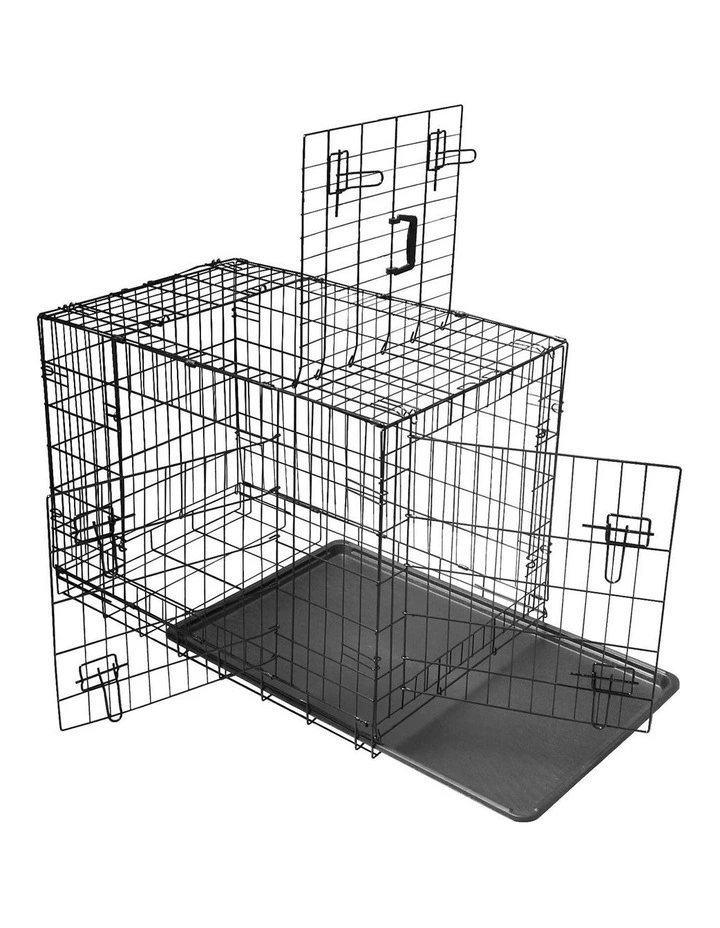 Foldable Thin Metal Dog Crate with Leak Proof Tray 48 Inch in Black