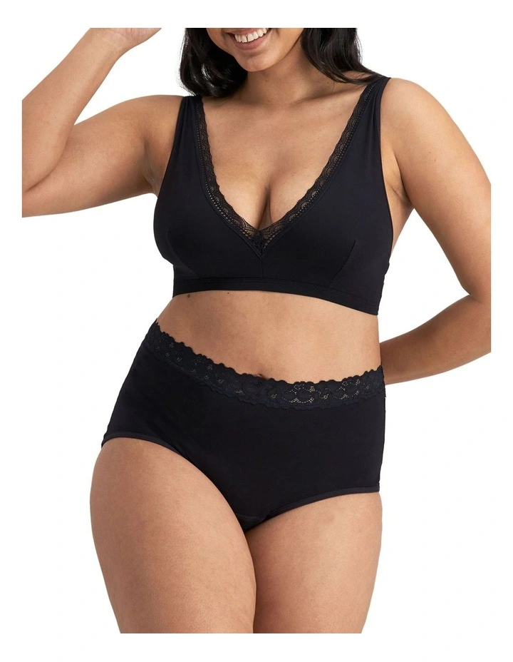 Parisienne Light Leak-Proof Full Brief in Black