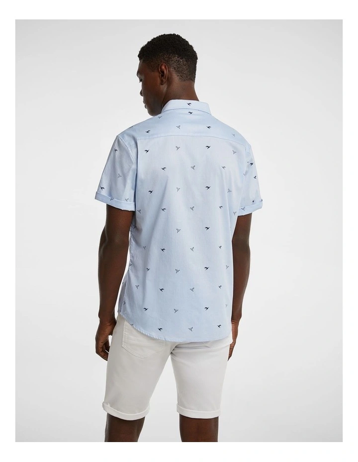 Phil Origami Print Shirt in Blue