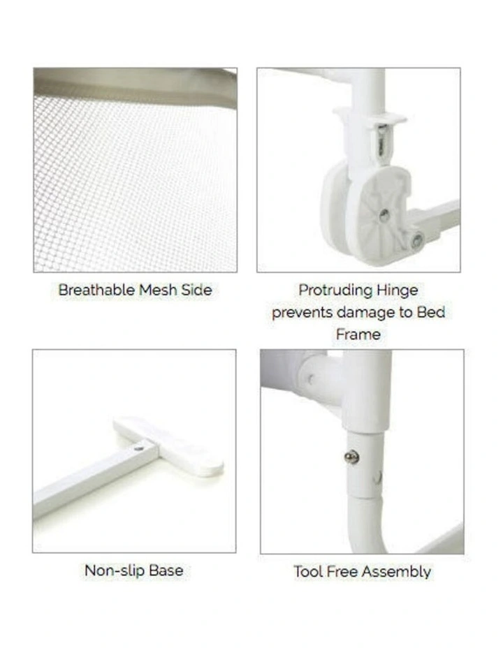 Safety Cot/Bed Rail Guard Protection 102cm in White