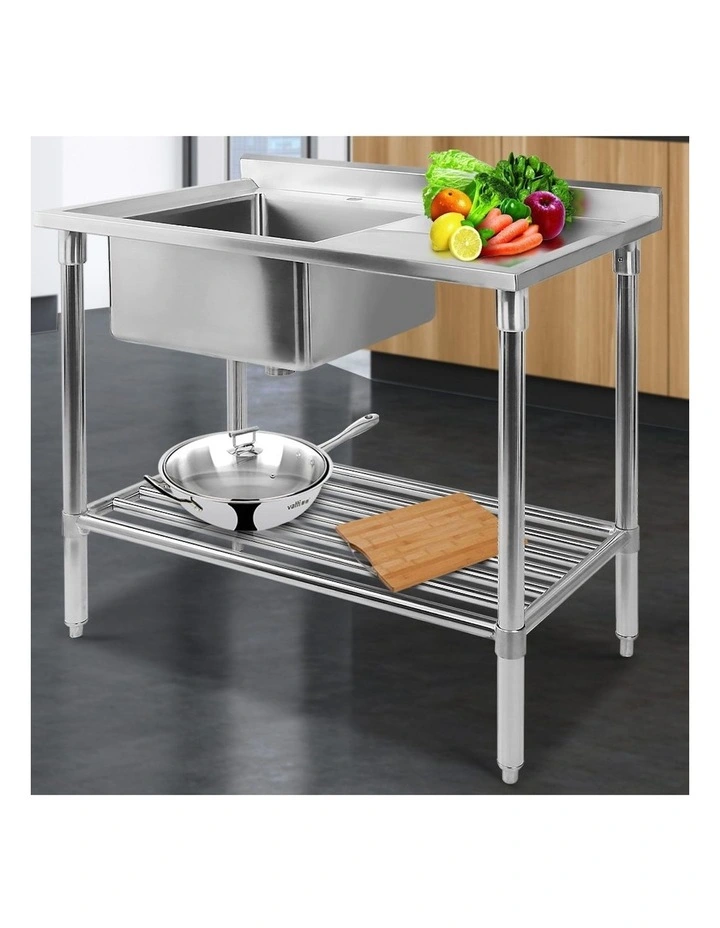 Stainless Steel Sink Bench 100x60cm in Silver