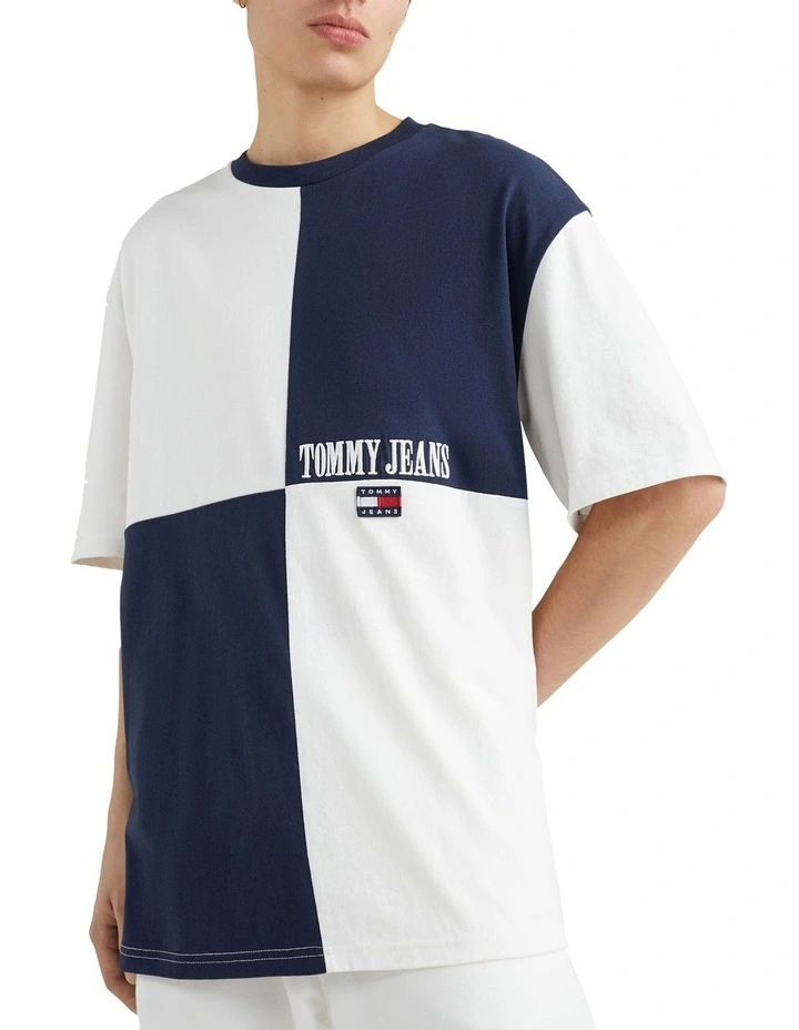 Archive Colour-Blocked Oversized T-Shirt in Blue