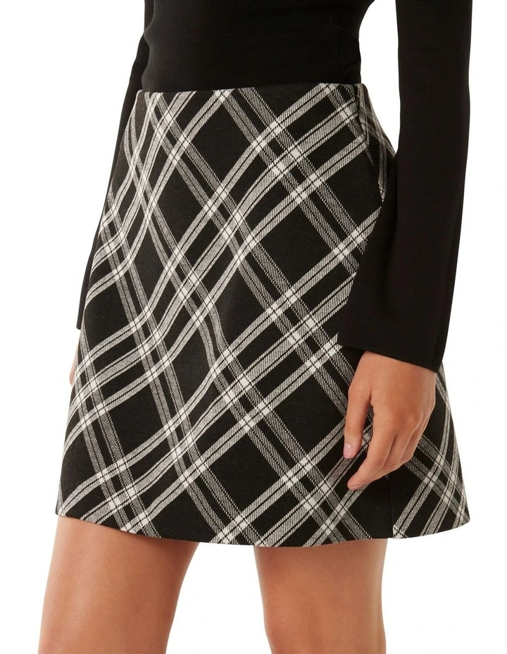 Louisa Diagonal Mini Skirt in Black Multi
