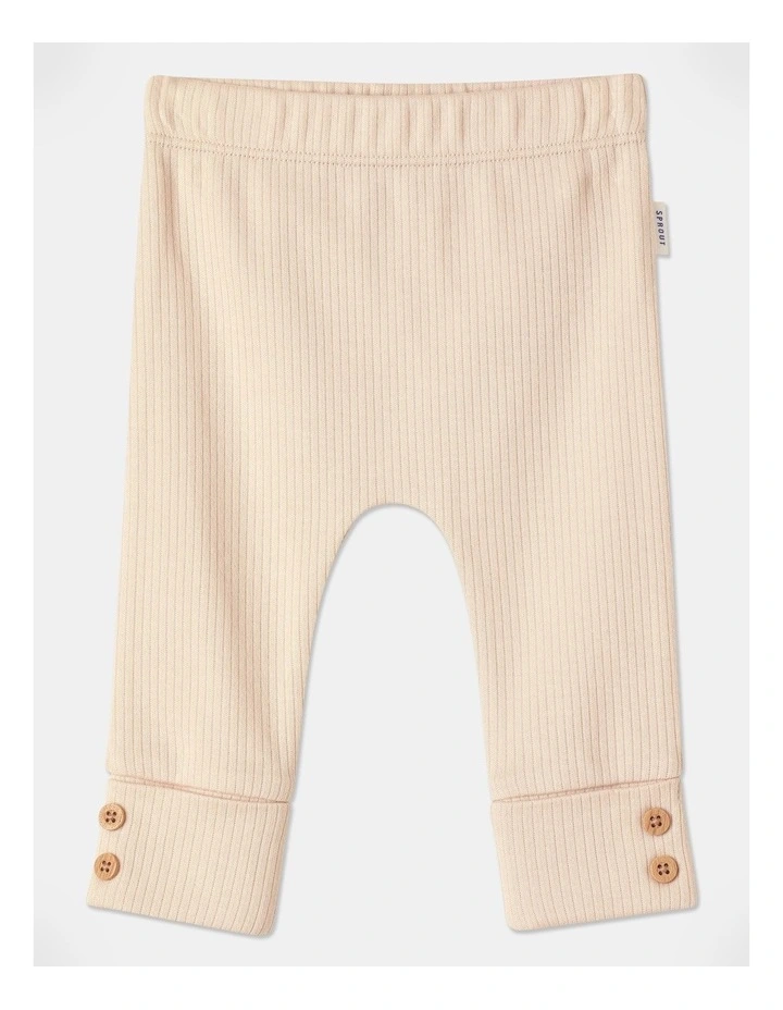 Rib Legging in Beige