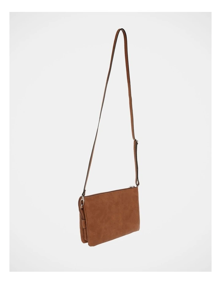 Tan Multi Gusset Crossbody Bag