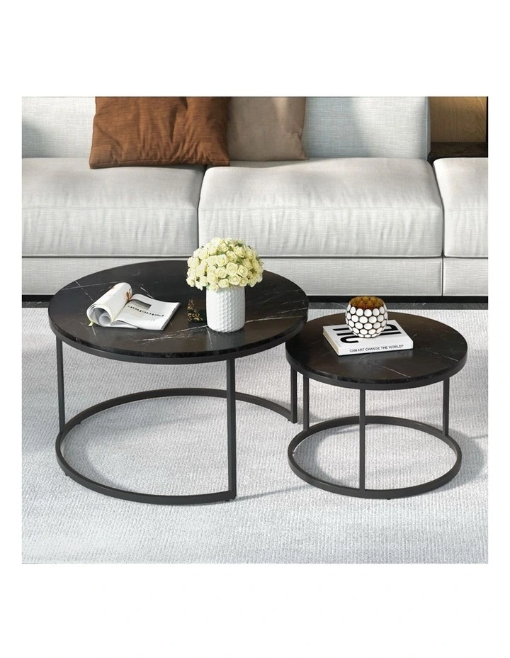 Tika Nesting Coffee Table Set in Black
