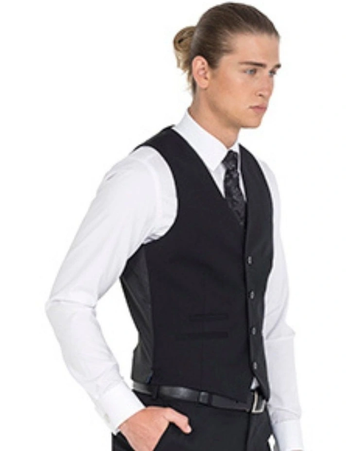 Tailored Fit Lounge Vest in Black