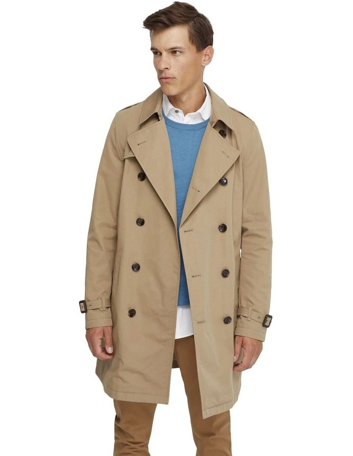 Marco Short Trench Coat in Sand