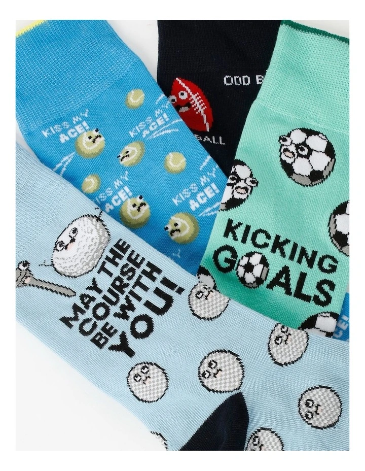4 Pack Sports Lover Socks in Assorted