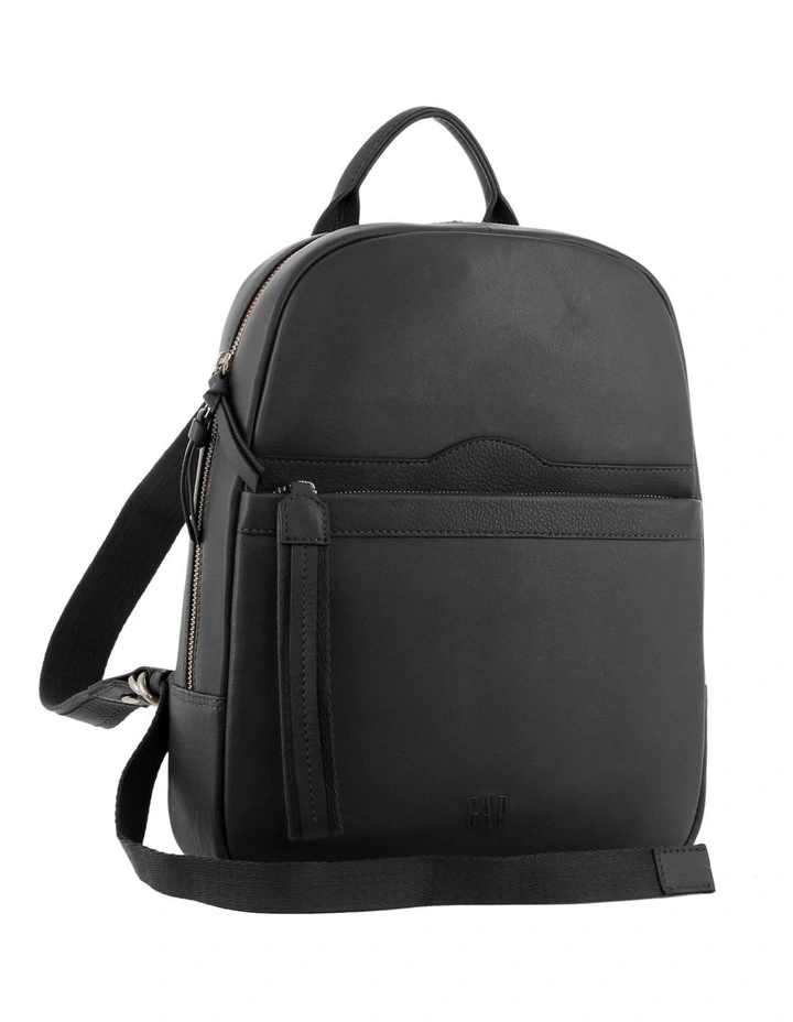 Leather Travel/Computer Backpack in Black