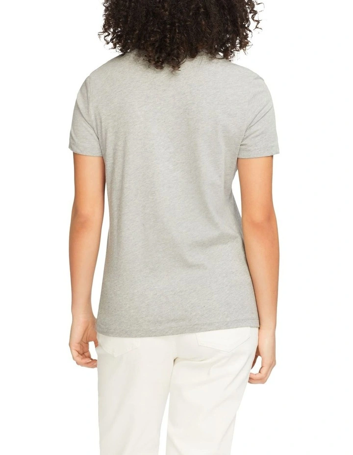Hilfiger Logo Crew Neck Tee in Grey